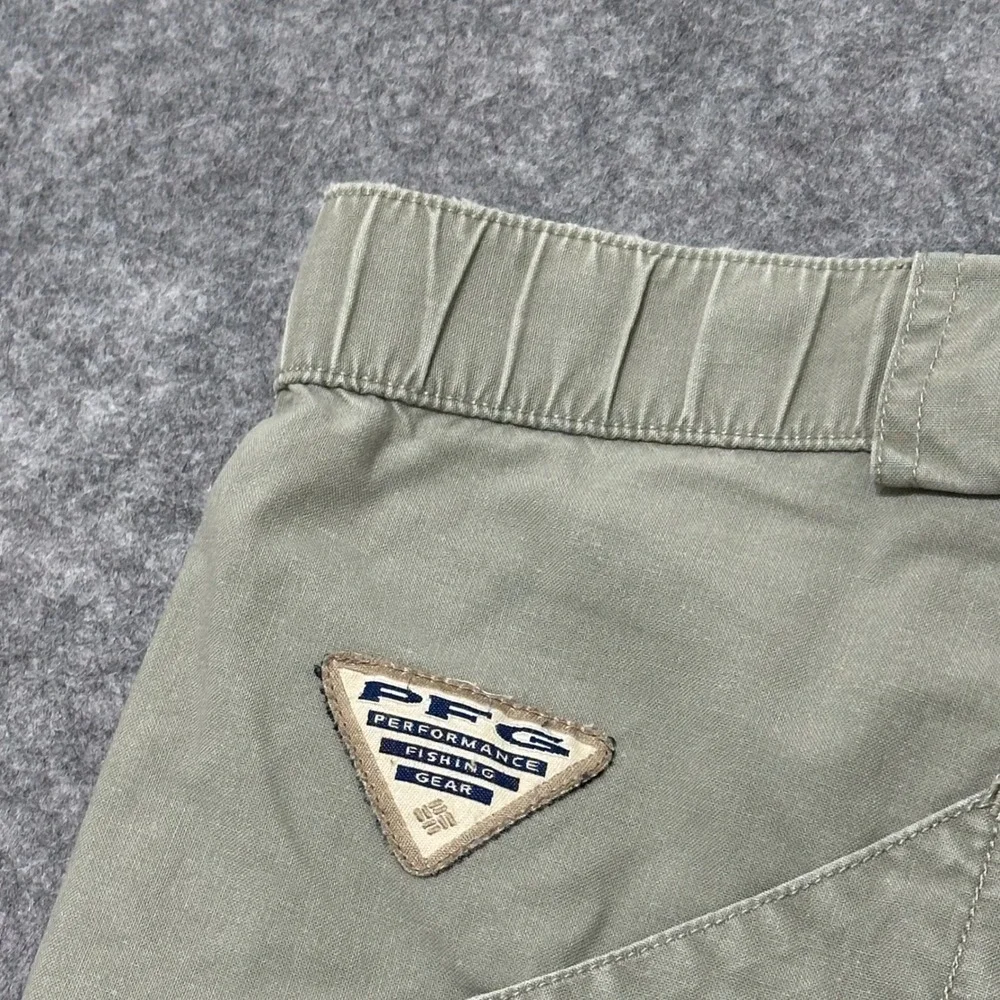 Columbia PFG Cargo Shorts Mens M Brown Green Vintage Performance Fishing Gear